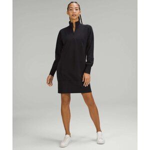 Lululemon Softstreme Black Long-Sleeve Half-Zip Dress Size 18